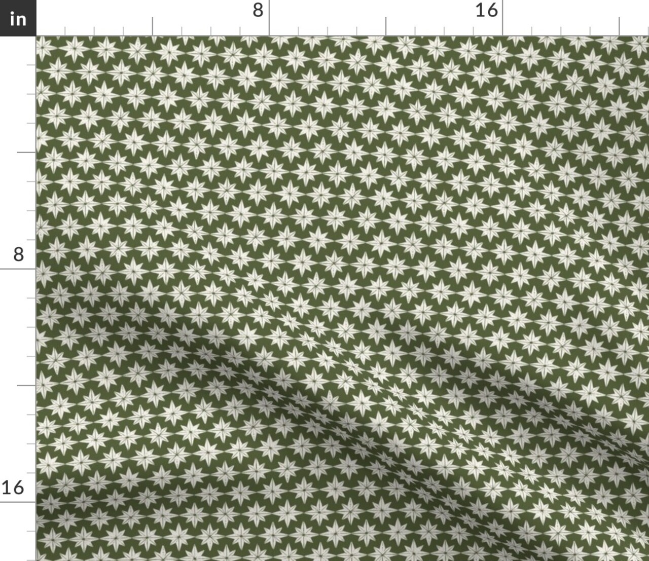 Rustic Christmas Holidays Farmhouse Small Scale Modern Farmhouse Primitive Christmas Decor Green Star Tile Country Festive Country Christmas Custom Printed Fabric by Spoonflower Various Fabrics by the Yard or Fat Quarter